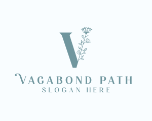 Organic Floral Letter V logo design