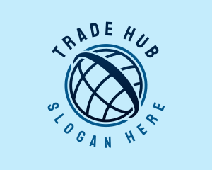 Blue Ring Globe logo design