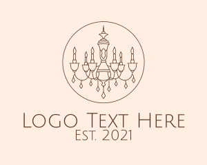 Brown Chandelier Line Art  logo