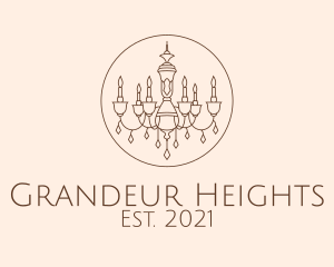 Brown Chandelier Line Art  logo design