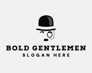 Gentlemen Bowler Hat logo design