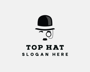 Gentlemen Bowler Hat logo design