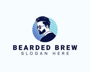 Masculine Beard Barber logo design