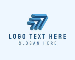 3D Logistic Arrow logo design