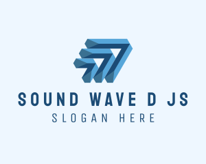 3D Logistic Arrow logo design