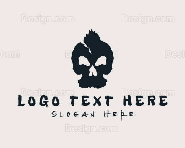 Rock Band Skull Tattoo Logo