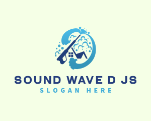 Pressure Wash Cleaning Wave logo design