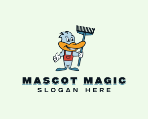 Duck Janitor Cleaner logo design