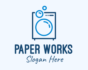 Washing Machine Line Art logo design