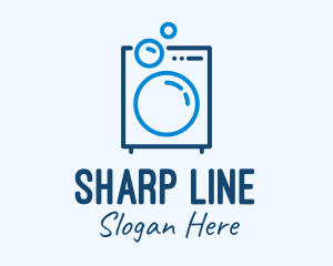 Washing Machine Line Art logo design