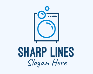 Washing Machine Line Art logo design