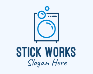 Washing Machine Line Art logo design