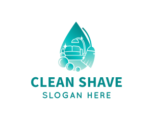 Home Cleaning Broom logo design