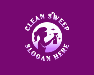 Maid Cleaner Disinfection logo design