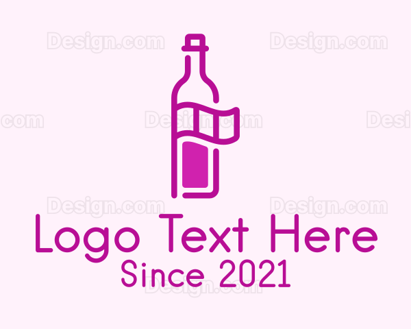 Wine Bottle Flag Logo