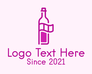Wine Bottle Flag logo