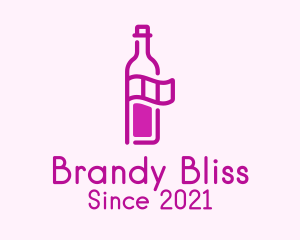 Wine Bottle Flag logo design