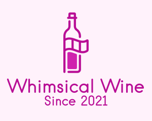 Wine Bottle Flag logo design