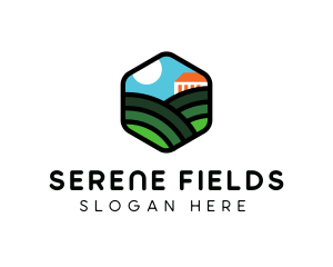 Mansion Field Landscape logo design