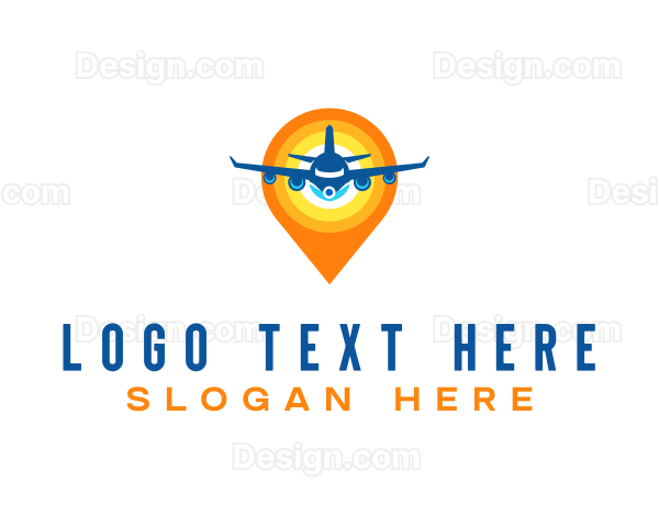 Sunset Airplane Travel Logo