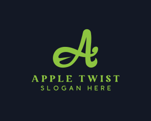 Organic Leaf Letter A logo design