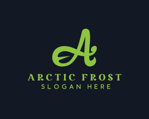 Organic Leaf Letter A logo design