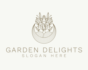 Moon Gardening Plant logo design