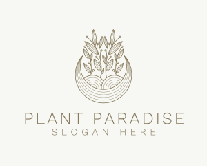 Moon Gardening Plant logo design