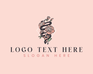 Boho Flower Snake logo