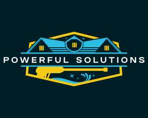 Roof Sanitation Pressure Washer logo design