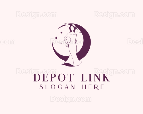 Woman Crescent Fashion Logo