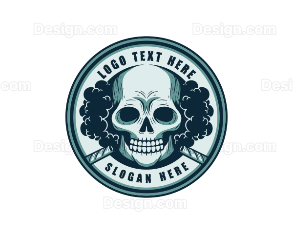 Smoking Skull Cigar Logo