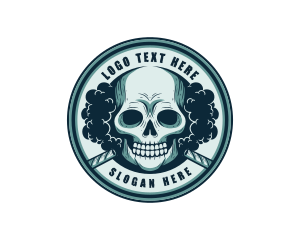 Smoking Skull Cigar Logo