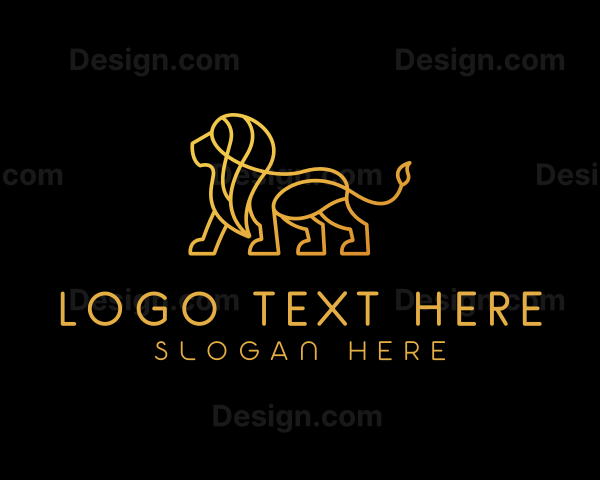 Golden Lion Animal Logo