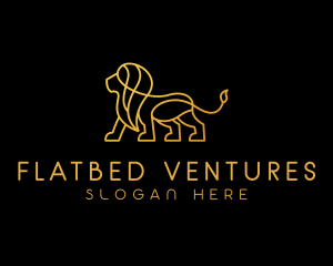 Golden Lion Animal  logo design