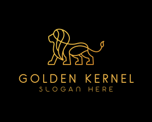 Golden Lion Animal  logo design