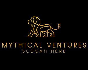 Golden Lion Animal  logo design