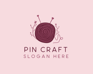 Yarn Thread Pin Seamstress  logo design