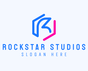 Studio Hexagon Letter R logo design