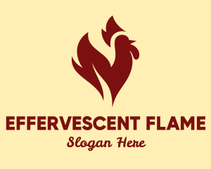 Flame Chicken Rooster logo design