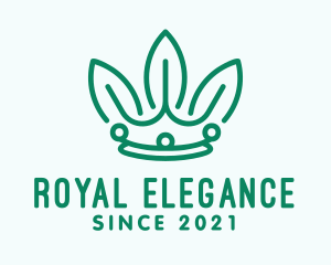 Leaf Royal Crown  logo design