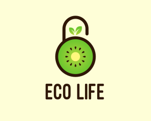 Kiwi Eco Lock  logo design