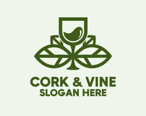 Organic Wine Glass Liquor logo design