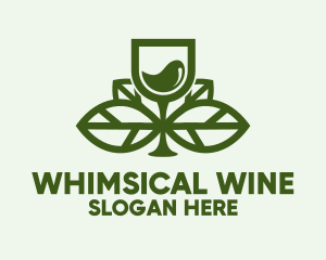 Organic Wine Glass Liquor logo design