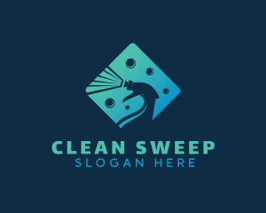 Bubble Spray Cleaning logo design