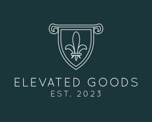 Medieval Fleur De Lis Insignia logo design