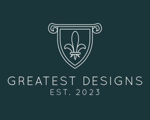 Medieval Fleur De Lis Insignia logo design