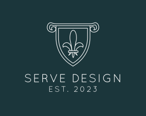 Medieval Fleur De Lis Insignia logo design