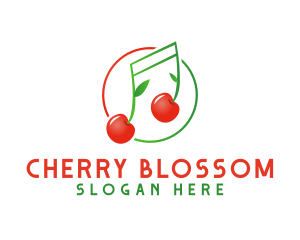 Musical Cherry Fruit logo design