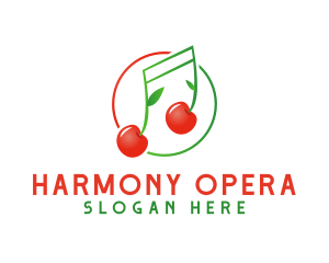 Musical Cherry Fruit logo design